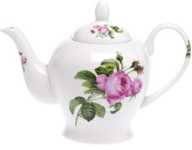 Bone China 16 Fl OZ/ 2 Cup Teapot - Pretty Pink June Rose Flowers Kirsty Jayne China- Hand Decorated in The Potteries, Staffordshire, England.
