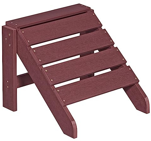 NEG Design Adirondack Fußbank MARCY, rot-braun | täuschend echte Holzoptik, Indoor und Outdoor Möbel