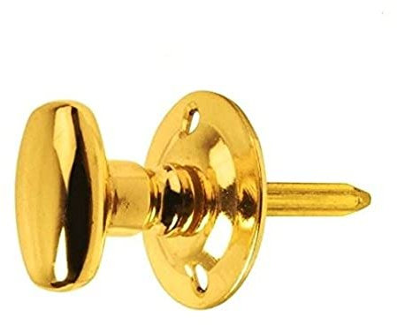 Merriway BH02015 Bolzen für Türabstellvorrichtung mit Drehknopf, Messing / Weiß