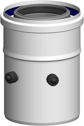 ATEC Abgas Kesselanschluss mit Messöffnung gerade DN 80/125 Abgasrohr