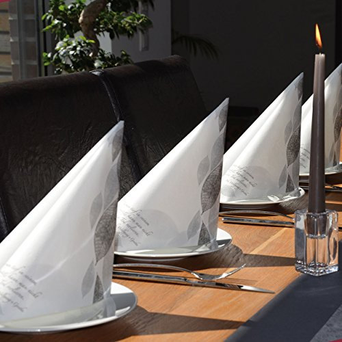 HANTERMANN Servietten Trauer Premium Airlaid (stoffähnlich) | 50 Stück | 40 x 40cm | 1/4 Falz | hochwertige, edle Trauerservietten | Trauermotiv, Beerdigung | Made in Germany