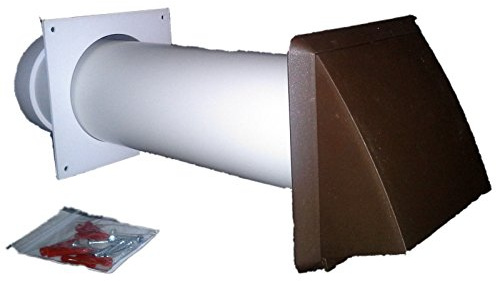 Tumble Dryer Vent kit (Brown Cowl outlet) - 100mm/4 round through wall with stainless steel external screws.