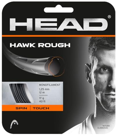 HEAD Unisex-Erwachsene Hawk Rough Tennis-Saite, Anthracite, 17