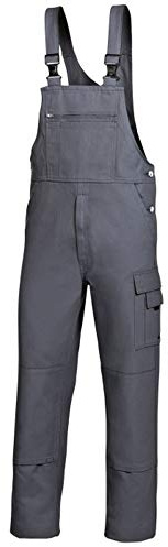 BP Workwear Basic 1482-060-53 Latzhose - Stoffhosenträger mit Gummieinsatz - Taschen für Knieschoner - Reine Baumwolle - Stämmige Passform - Größe: 28 - Farbe: dunkelgrau