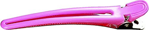 Fripac-Medis Haarclips Combi-Clips (Abteilklammern), Haarklammern zum Festklemmen und Abteilen einzelner Haarpartien, 10 Stück à 9,5 cm, pink