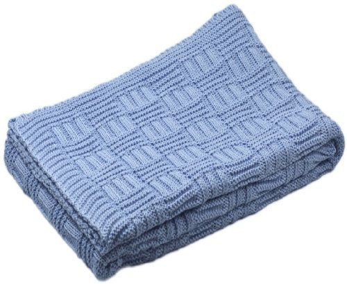 Baby-Decke aus 100% Bio Baumwolle kba hell blau 80 x 90 cm