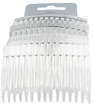 Set of 4 Clear Plain Hair Combs Slides 7cm (2.8) by Pritties Accessories