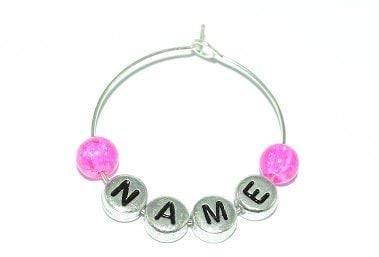 Libby's Market Place Personalised Name Wine Glass Charms with Organza Gift Bag