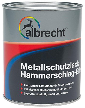 Albrecht Metallschutzlack Hammerschlag-Effekt 0009 750 ml, schwarz, 3400606750000900750