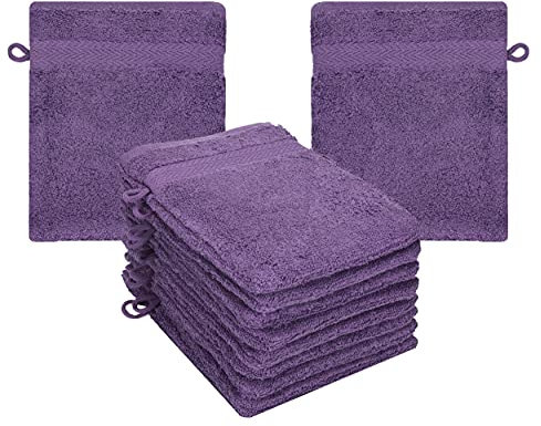 Betz Premium Lot de 10 Gants de Toilette en éponge lavettes pour Le Visage en 100% Coton Gant de Toilette pour bébé Couleur Violet