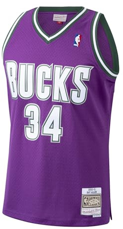 Ray Allen Milwaukee Bucks Men's Purple 2000-01 Road Hardwood Classics Swingman Jersey (Large)