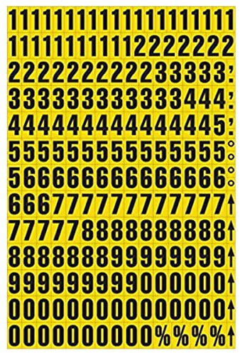 Magnetic Mixed Numbers, Ideal for Use on Shelving or Racking Beams or Any Magnetic Surface - H.23mm - Yellow