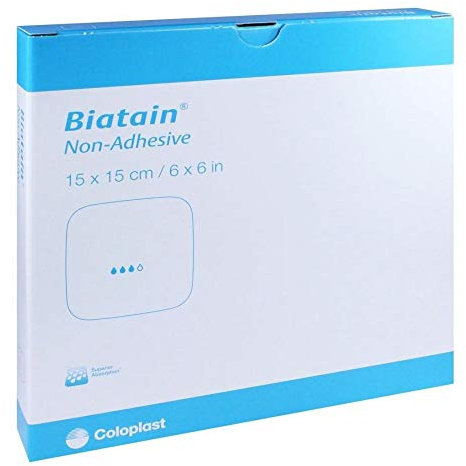 BIATAIN Schaumverband 15x15 cm nicht haftend 5 St