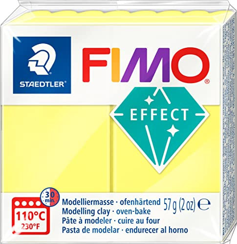 Fimo 1 x Pasta modellabile da Cucina, Effetto Giallo Trasparente, 56 g