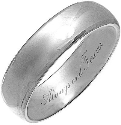 Theia Ring Titan, hochglanzpoliert, Gravur Always and Forever - 5mm - Größe 67 (21.3)