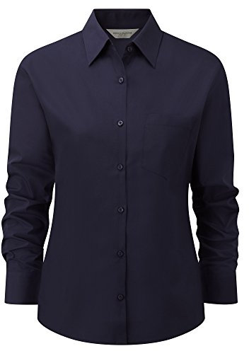 Russell Collection Ladies Long Sleeve Shirt French Navy 3XL