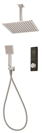 Triton Showers Home Digital Shower | Square Shower Head | Unpumped | Water I Thermostatic Shower Mixer | with Shower Head and Anti Twist Hose | Rainfall Shower Head | for Bathrooms