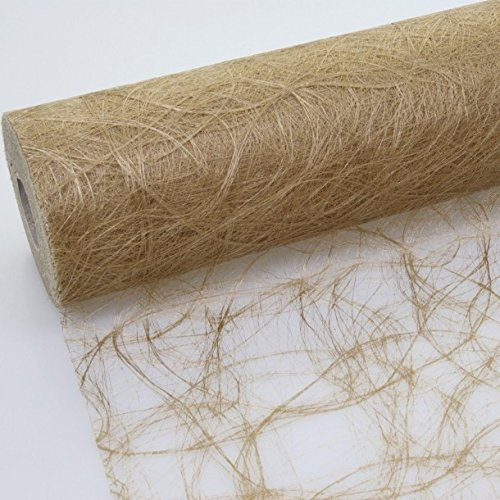 Sizoweb Tischband - 25 Meter Rolle + 100 Deko Sterne in Gold Gratis (30cm Breite, Dunkelgold)