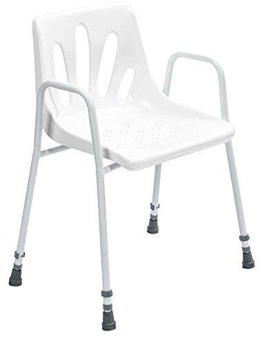 NRS Healthcare Shower Chair with Arms P01560 - Height Adjustable (Eligible for VAT Relief in The UK)