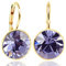NOBEL SCHMUCK Ohrringe Gold Lila Markenkristalle 925 Sterling - schlicht modern