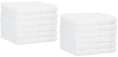 Betz 12 Stück Gästehandtücher Gästehandtuch Palermo 100% Baumwolle Größe 30x50 cm Handtuch Gästetuch Set Farbe weiß