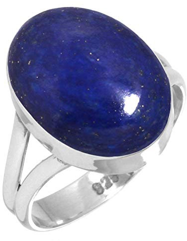 Jeweloporium 925 Silber Ringe für Frauen Blau Echt Lapislazuli Edelstein Mode Silber Ringe Größe 54(17.2) Jubiläum - Geschenk Boho Schmuck
