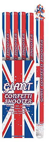 Hi Fashionz Union Jack Confetti Cannons Confetti Shooter Party Poppers Indoor and Outdoor Party Wedding Celebrations Union Jack 80 cm