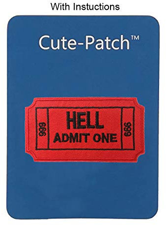 Hell Admit One 666 Ticket bestickter Aufnäher zum Aufbügeln oder Aufnähen, lustiger Meme-Hut-Dekoabzeichen
