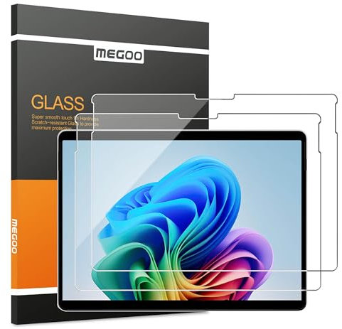MEGOO [2 Pack Tempered Glass Screen Protector For Microsoft Surface Pro 11 2024/ Surface Pro 9/ Pro 10/8/X 13 inch, Easy Installation, Anti-Scratch, Friendly Touching