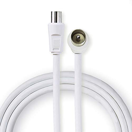 Ex-Pro 1.5m Male to Male (Plug to Plug) 90dB Straight TV Aerial Double Shielded Coaxial Cable, White