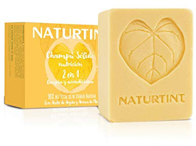 Naturtint Pflegendes 2 in 1, Bio Festes Shampoo + Spülung, nährt und revitalisiert, trockenes, geschädigtes und rebellisches Haar, 99% natürliche Inhaltsstoffe, silikon- und parabenfrei - 75ml