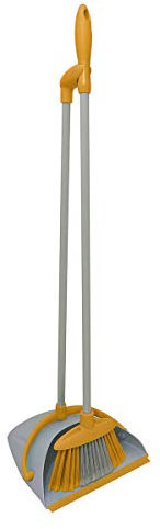 Charles Bentley Brights Indoor Long Handled Lobby Dustpan & Brush Set - Yellow