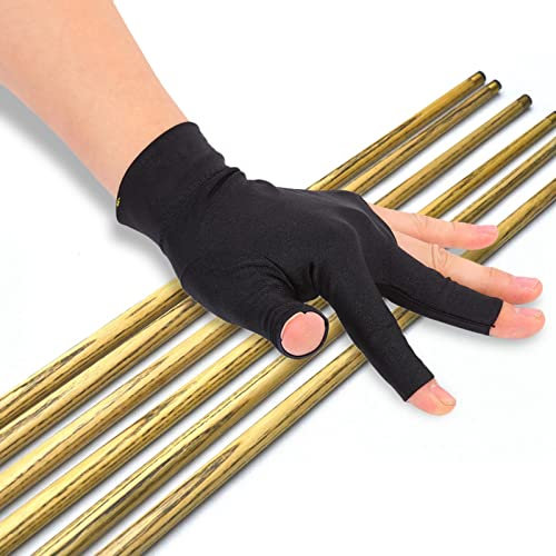 Ejoyous 2 Stück Billardhandschuhe, Unisex Dehnbar 3 Finger Snooker Handschuh Linke Billard Handschuh für Billard Zubehör 3-Finger-Handschuhe Billard Snooker Queue Handschuhe