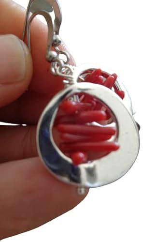 ⊹⊱✿ ASYMETRISCH IN KARMINROT ✿⊰⊹ Ohrringe mit Koralle