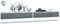 Vladon 2er-Set TV Board Lana 140, Made in Germany, Lowboards je 140 x 29 x 37 cm mit viel Stauraum, Korpus in Weiß matt, Fronten in Grau Hochglanz | Große Farbauswahl