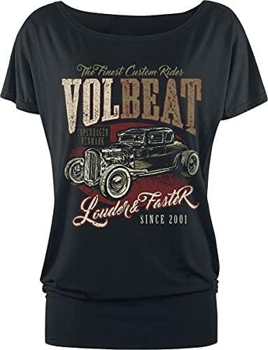 Volbeat Louder and Faster Frauen T-Shirt schwarz S 95% Viskose, 5% Elasthan Band-Merch, Bands