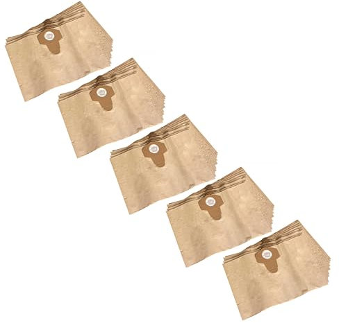 vhbw 50x Bolsa aspiradora compatible con Einhell BT-VC 1250 S/SA, NTS 1400 aspiradora - papel, 38 cm x 24,5 cm, marrón