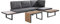 Möbel Jack Gartengarnitur Gartenlounge Sitzgruppe Gartengruppe Set mit Tisch und Kissen | 4-teilig | Aluminium | Holz | Grau | Naturfarben | B 253 cm x T 175 cm