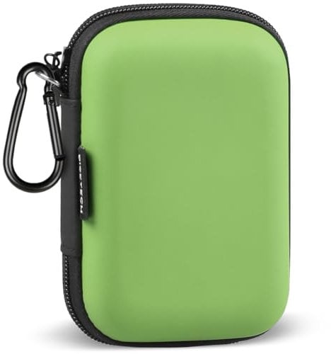 RISETECH Hard EVA Earphone Carrying Case, Small Pouch for Electronic Earphones, Travel Bag for Earphones, Airpods, Beats Flex, Bose Wireless Wired Earphones, USB Flash Drive -
