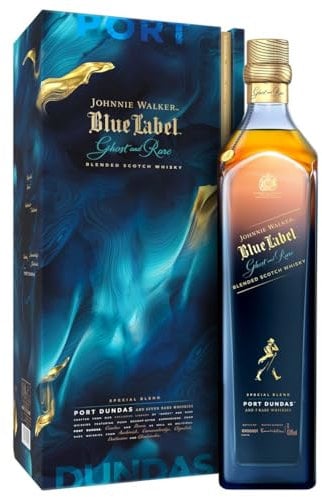 Johnnie Walker Blue Label - Ghost & Rare, Port Dundas Blended Scotch Whisky, Seltenste Whiskys in einer Abfüllung, handgefertigt in Schottland, 40% vol, 700ml Flasche |