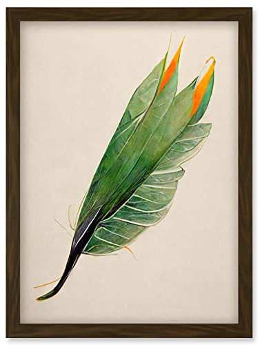 Wee Blue Coo Tropical Bird of Paradise Leaf Botanical Illustration Artwork Framed Wall Art Print A4