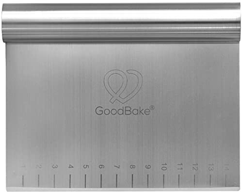 GoodBake Dough Card - Small, 15 x 12 cm - High-Quality Dough Scraper/Dough Cutter Made of Stainless Steel, Ideal for Bread Dough, Fondant and for Processing and Decorating Cakes