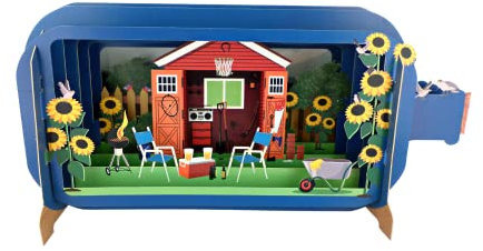 Message in A Bottle Garden Shed Pop Up Any Occasion Greeting Card Alljoy Cards MIB186