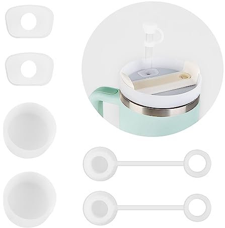 3-Piece Set Leak-proof Silicone Plugs, Compatible with Stanley Cup 2.0 40 oz 30 oz, stanley cup accessories, Includes 2 strohhalm abdeckung, 2 Square Outlet Plugs and 2 Round Outlet Plugs