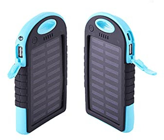 Power Bank Solare Carica Batteria Energia Solare 20000mah Carica Cellulare Portatile (Blue)