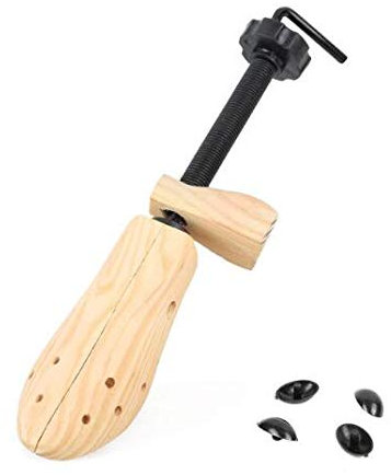 Nicoone 2 Wege Schuhspanner(1 Einheit), Unisex Frauen Männer hölzerne Schuhdehner Einstellbar Schuh Shaper Expander mit 4 Druckentlastungspolstern(Eu 42-46)