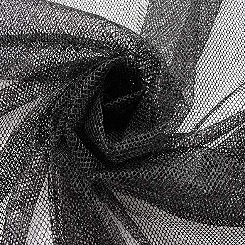 STOFFKONTOR Mesh Netzstoff Stoff - Meterware, Farbe Schwarz - Öko-Tex Standard 100- zum Nähen von Bekleidung, Innentaschen, Insektenschutz usw.