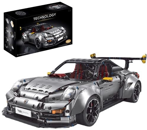 Lukie Technik Auto Porscher GT2 RS, Modellauto-Bausatz im Maßstab 1:8, Klemmbausteine Technik Auto MOC Set aus 3389 Teile, Kompatibel mit Technic Autos