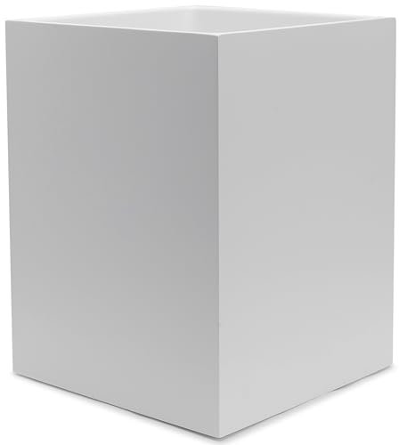 YEW DESIGN Matte White Square Small Trash Can, 2 Gallons / 7.5L Garbage Can, Waste Basket for Home, Bathrooms, Office, Under Desk, Bedroom, Laundry Room, Kitchen, Kids Room, and Dorm