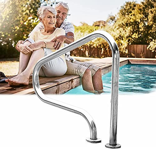 SUuim Main Courante de sécurité pour Piscine, Hauteur 80 cm avec kit d'installation – Produits de sécurité antidérapants faciles à Monter (épaisseur 1 mm)